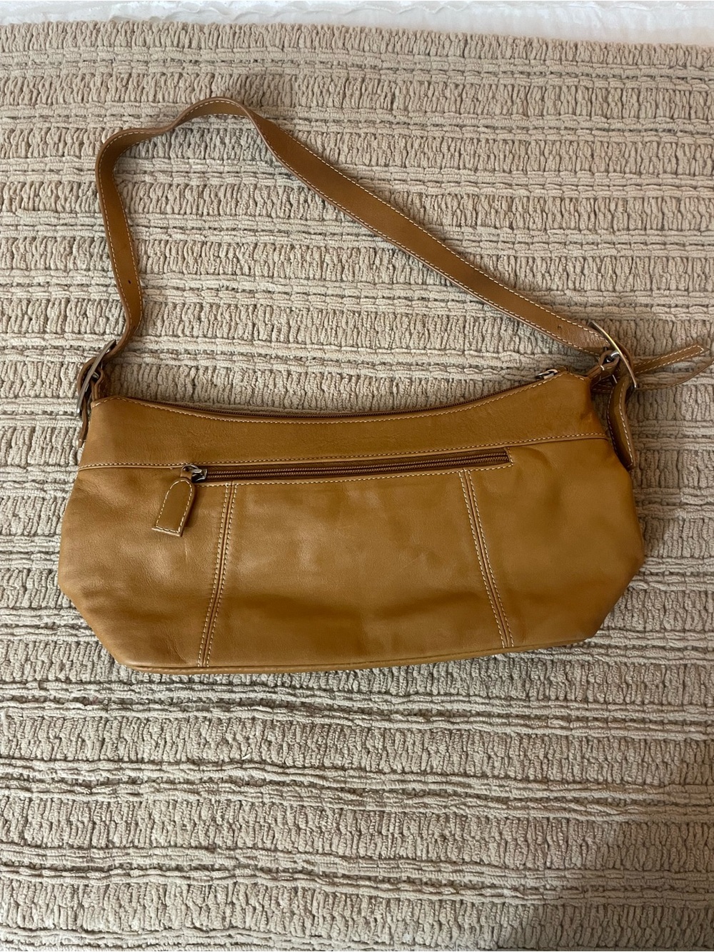 Tignanello Caramel Tan Leather Shoulder Bag
